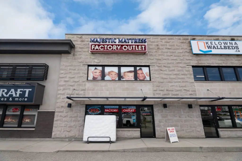 storefront of Kelowna Mattresses Store Majestic Mattress
